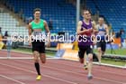Niall Flannery (Newham) on his way to victory in 400 metres hurdles, 2014 Sainsbury's British Championships. Photo: David T. Hewitson/Sports for All Pics